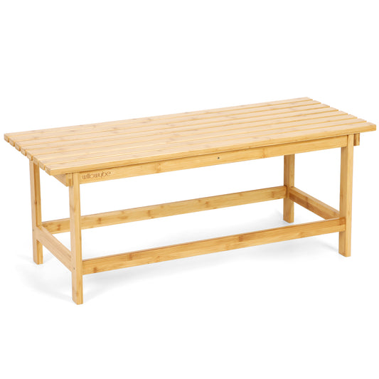 Willowybe natural bamboo sauna stool bench with ventilated slatted seat