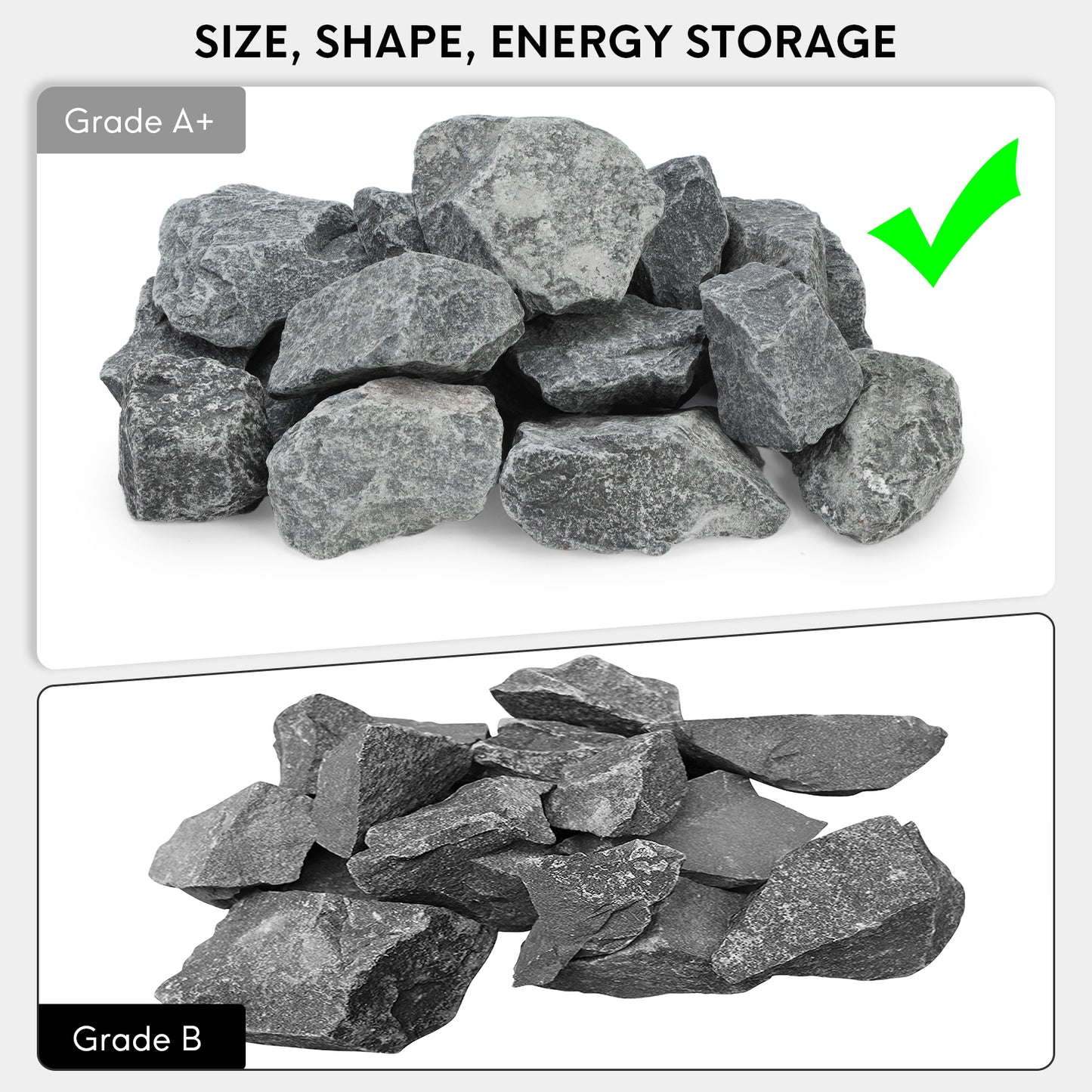 Piedra para sauna grado A+ aproximadamente 35lb/16kg