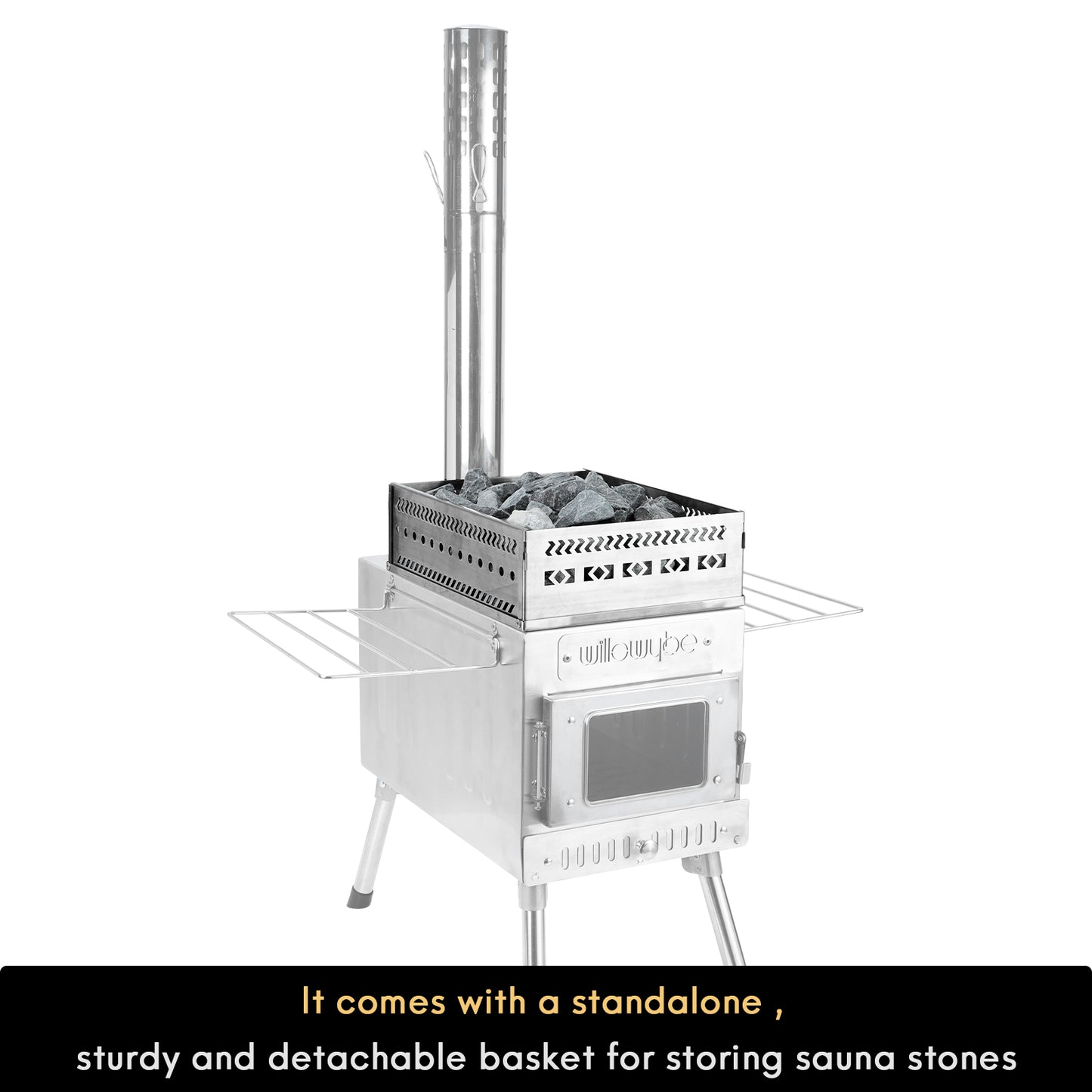 Outdoor Sauna Hot Tent Stove, Rocket Stove Heater, Portable Camping Wood Stove for Dry Sauna, Cooking - Willowybe