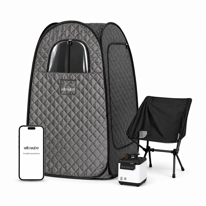 WillowyBe portable steam sauna with chair and steam generator