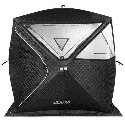 Outdoor Sauna Tent Pro - 4-Person, All-Weather, Insulated, Solid, Panoramic View, Easy Setup - Willowybe