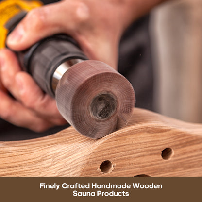 Handgefertigtes Holz-Saunakübel- und Kellen-Set