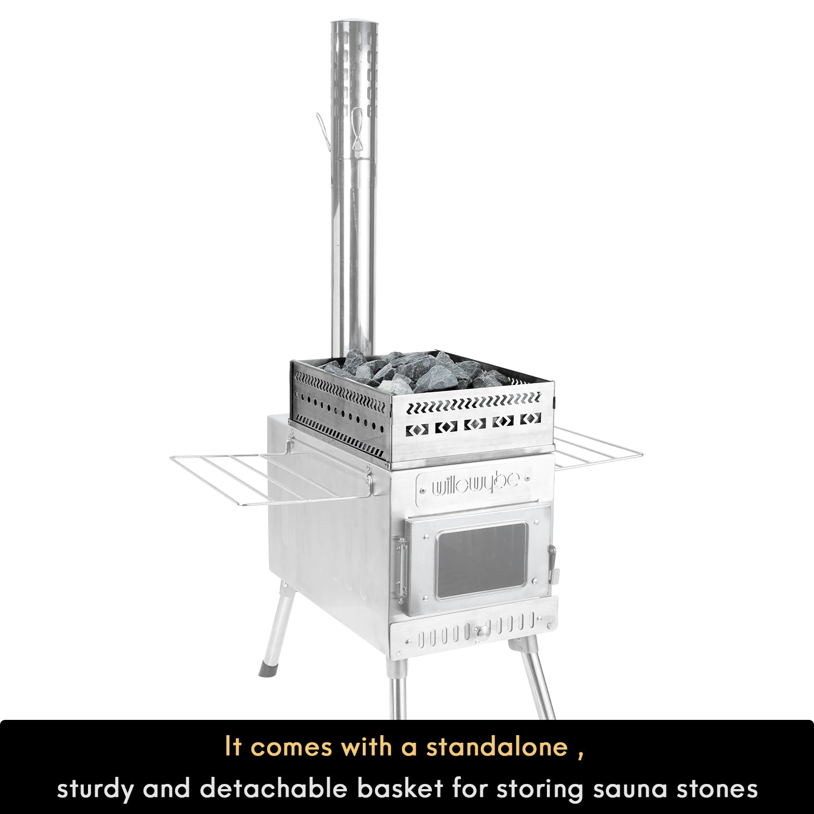 Outdoor Sauna Hot Tent Stove, Rocket Stove Heater, Portable Camping Wood Stove for Dry Sauna, Cooking - Willowybe