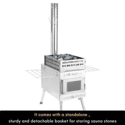 Outdoor Sauna Hot Tent Stove, Rocket Stove Heater, Portable Camping Wood Stove for Dry Sauna, Cooking - Willowybe