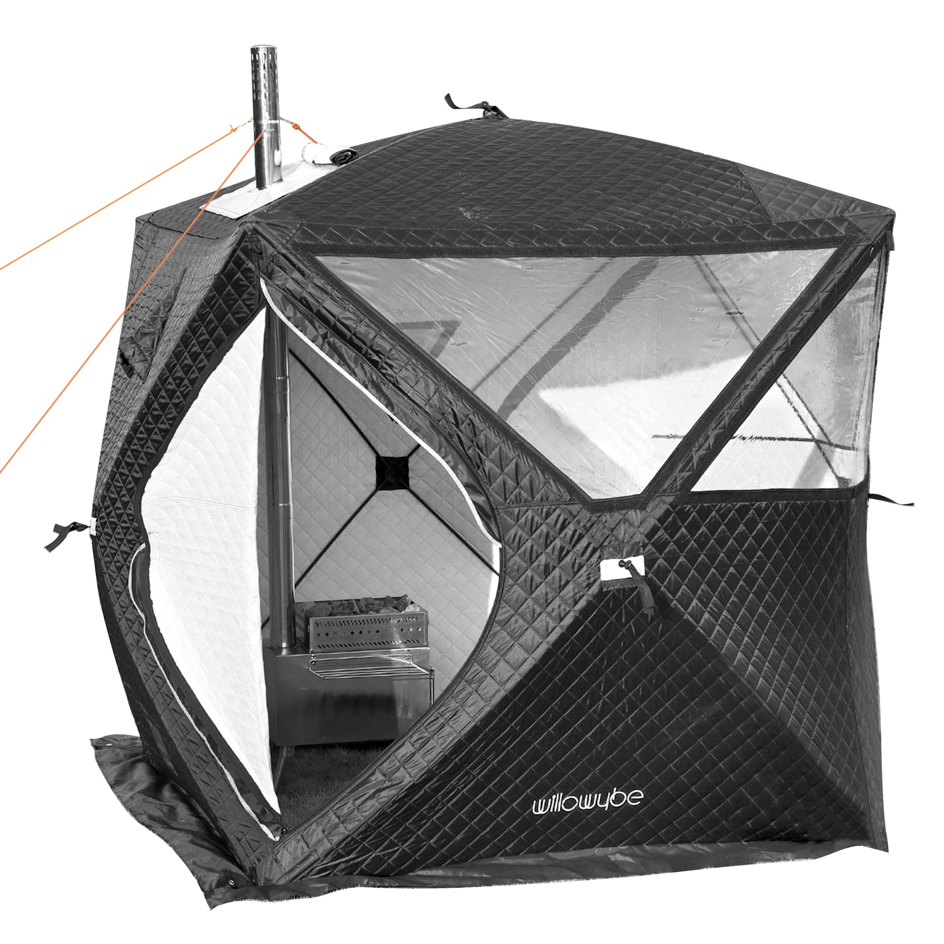 WillowyBe Draagbare Stoomsauna Met Bluetooth – 4L Stoomgenerator, Opvouwbare Tent, Stoel, Donkergrijs, Voor Thuisgebruik En Reizen