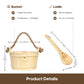 Handmade Wooden Sauna Bucket and Ladle Set