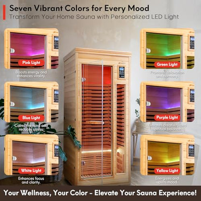 WILLOWYBE Infrared Home Sauna with Advanced Heating Panels, Premium Canadian Hemlock