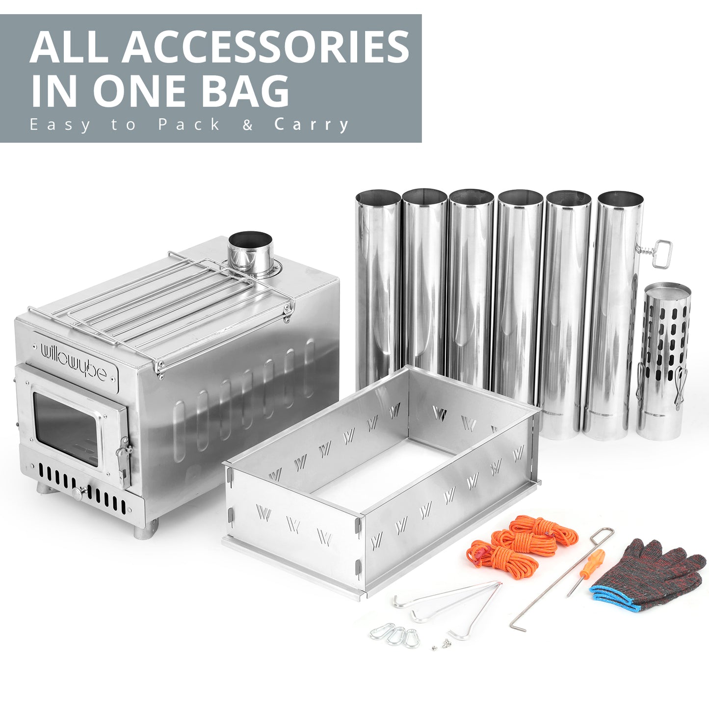 Outdoor Sauna Hot Tent Stove, Rocket Stove Heater, Portable Camping Wood Stove for Dry Sauna, Cooking
