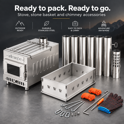 Outdoor Sauna Hot Tent Stove, Rocket Stove Heater, Portable Camping Wood Stove for Dry Sauna, Cooking