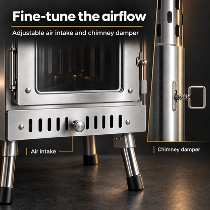 Outdoor Sauna Hot Tent Stove, Rocket Stove Heater, Portable Camping Wood Stove for Dry Sauna, Cooking