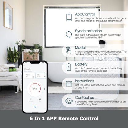 Portable Steam Sauna with Bluetooth Control, 4L KingPower Steame